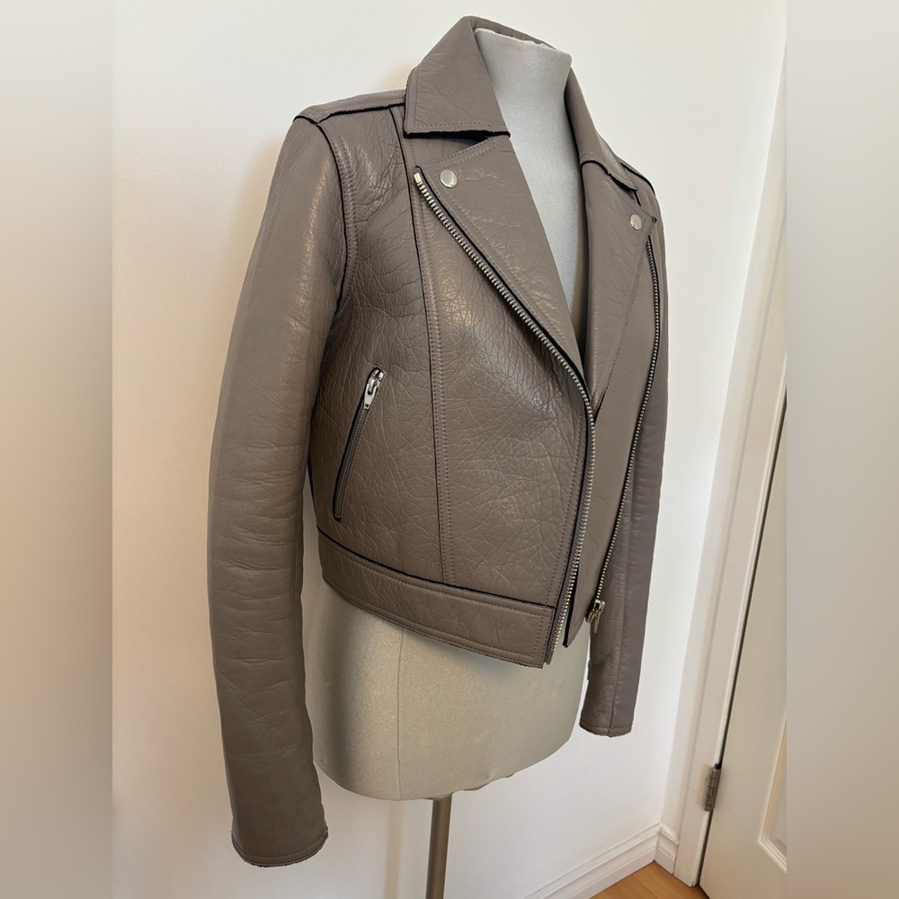 New T Alexander Wang Grey Leather Jacket - Picture 8 of 13